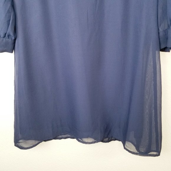 Want and Need Lattice Cutout Shift Dress Navy - Picture 3 of 13